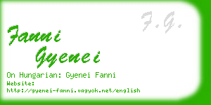 fanni gyenei business card